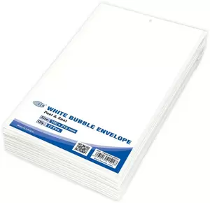 FIS White Bubble Envelopes, Peel and Seal, Pack 12 Pieces, 120X215 mm Size - FSAEW120215