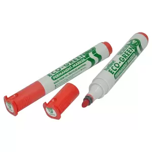 Artline Eco-Green Permanent Marker Red Color with Bullet Nib 2.0mm, Polyester Fibre Tip, Pack of 12 pcs - ARMKEK-177RE