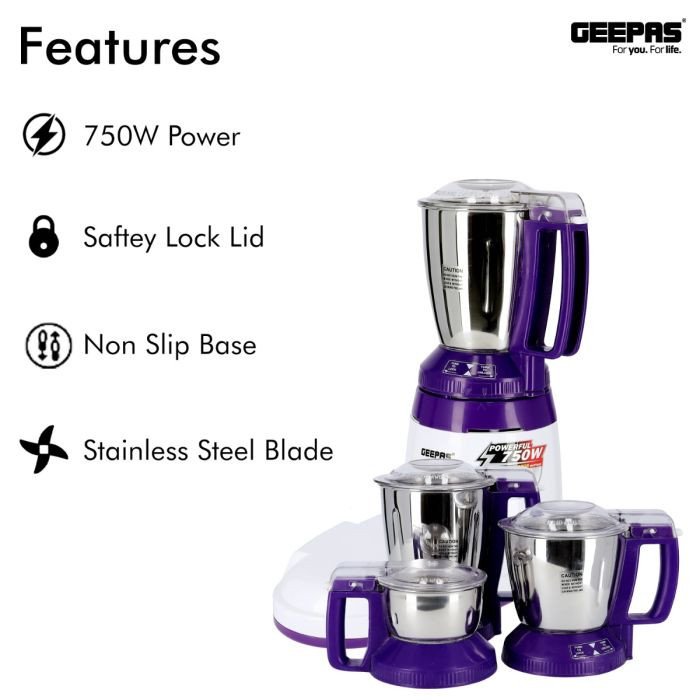 3 In 1 Mixer Grinder | Made In India | 750W Motor