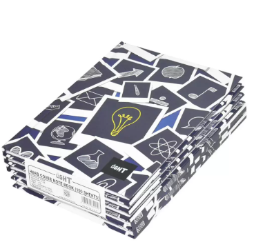5-Piece Light Hard Cover Notebook, Single Ruled, (100 Sheets), A5 Size - LINBA51604