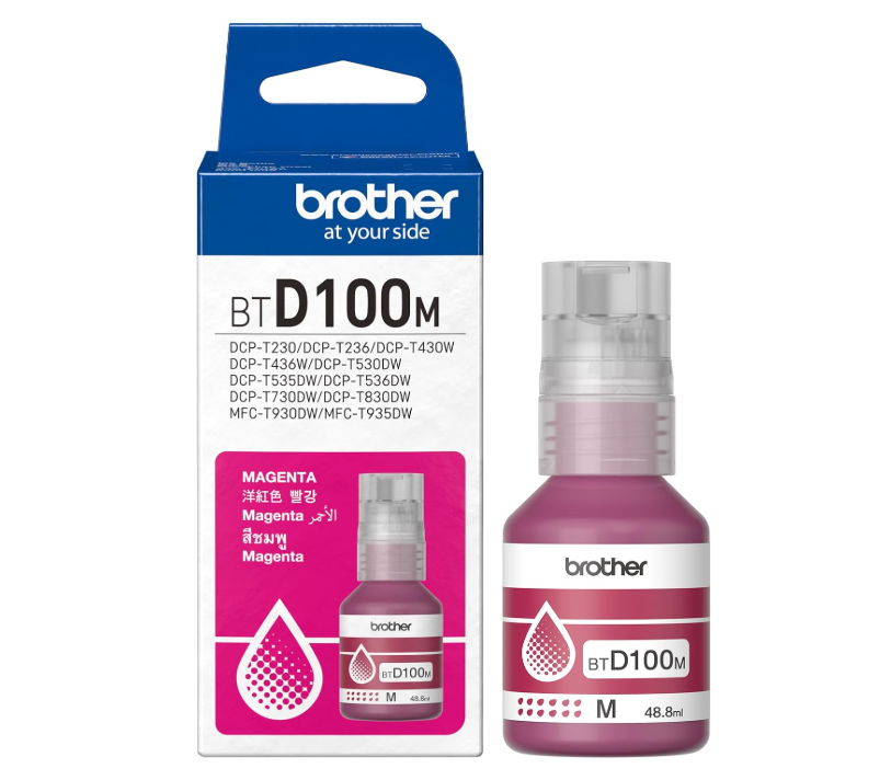 Brother Genuine BTD100M Ultra High Yield Magenta Ink Bottle, 5,000 Page