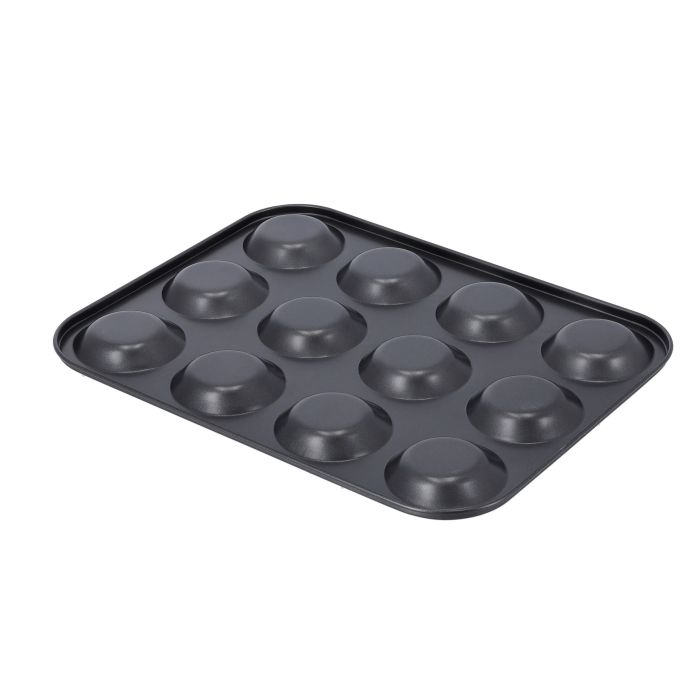 Royalford Non-Stick Bakeware Set - Includes Non-Stick Bun Pan, Cookie Sheet / Baking Sheet & 12Pcs Muffin Pan / Cupcake Pan - 3 Piece, Latte Brown With Comfortable Handle