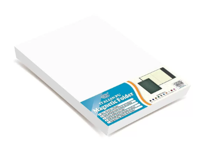 FIS Magnetic Folder Italian PU Cover with Writing Pad, Ivory Paper, A4 Size, Single Ruled 96 Sheets with Gift Box, Green Color - FSMFEXNBA4GR