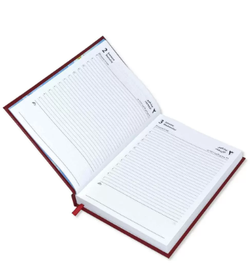 FIS A5 Diary 2024 (Arabic/English) 1 Side Padded Cover, Maroon - FSDI18AE24MR