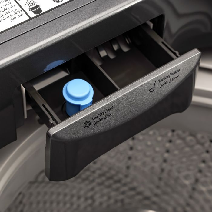 Geepas 8 KG Fully Automatic Washing Machine- GFWM8823SX| Fully Digital Control And Automatic Top Load Washing Machine|8 Wash Programs With Strong Pulsator| Metallic Grey