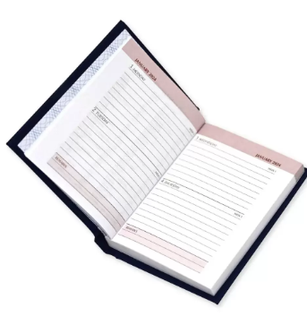 Fis 2024 Pocket Diary English Vinyl 1Side Padded Blue -FSDI10EN24BL