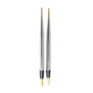 Scrikss Desk Set - Ballpen Black Marble Fountain Pen (gold Chrome) - OSBP56117