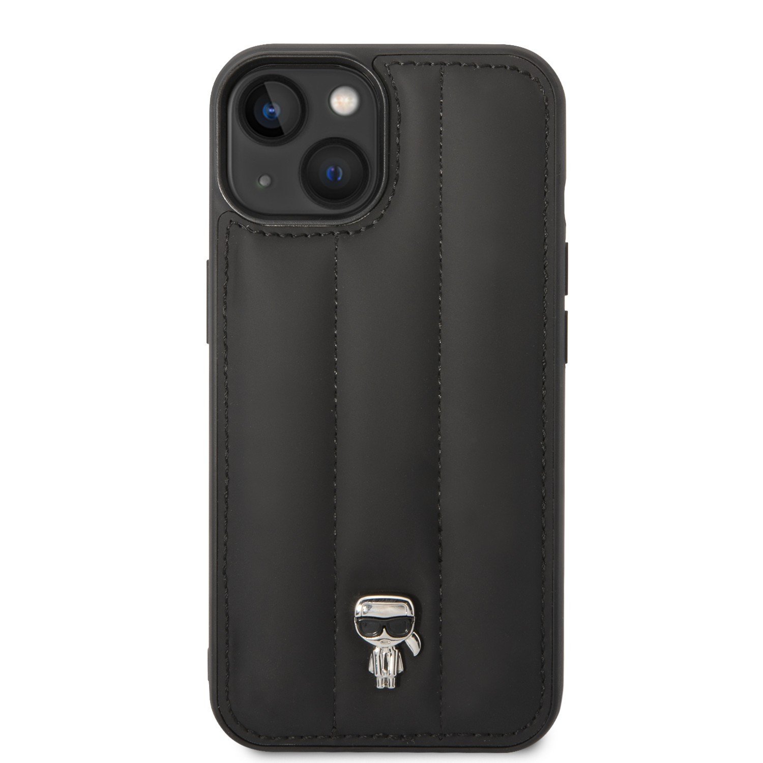 Karl Lagerfeld Nylon Puffy Ikonik Pin Hard Case for iPhone 14 (6.1") - Black