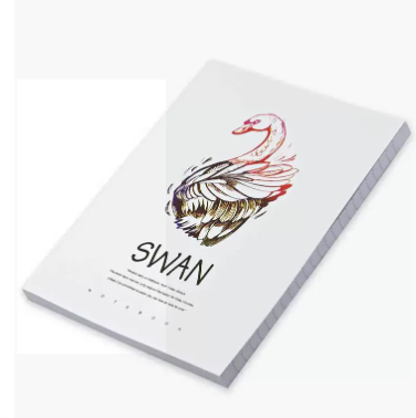 FIS Pack Of 5 Soft Cover Notebook, 96 Sheets A5 Swan Design 4 -FSNBSCA596-SWA4