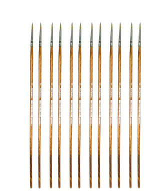 Artmate Artist Brushes Round 0 Size, Set Of 12 Pieces - Jiabsx101r-0