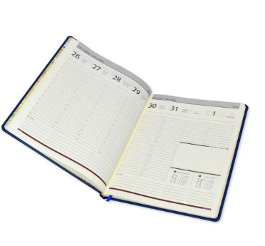 FIS Executive Diary 2023 English/French (1-Week at a glance) Italian PU Padded, Cover, Brown - FSDI35EP23BR