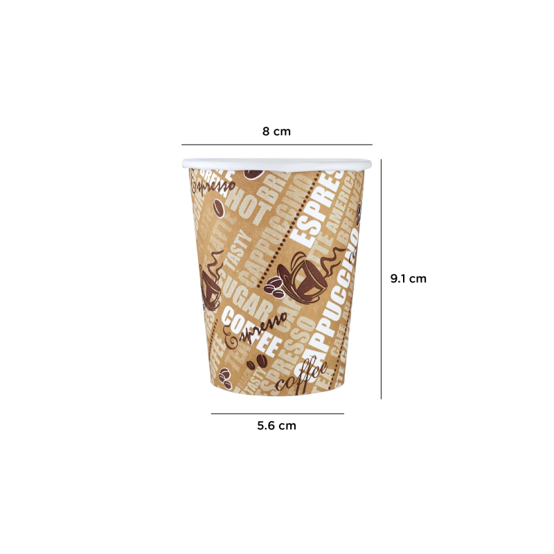 Single Wall Printed Paper Cup 20 Pieces